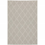 3' X 5' Gray and Ivory Indoor Outdoor Area Rug - Homeroots