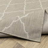 3' X 5' Gray and Ivory Indoor Outdoor Area Rug - Homeroots