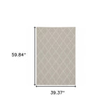 3' X 5' Gray and Ivory Indoor Outdoor Area Rug - Homeroots - Flyclothing LLC