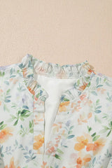 Frill Notched Puff Sleeve Dress - Trendsi - Flyclothing LLC