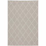 10' X 13' Gray and Ivory Indoor Outdoor Area Rug - Homeroots - Flyclothing LLC