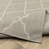 10' X 13' Gray and Ivory Indoor Outdoor Area Rug - Homeroots - Flyclothing LLC