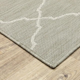 10' X 13' Gray and Ivory Indoor Outdoor Area Rug - Homeroots - Flyclothing LLC