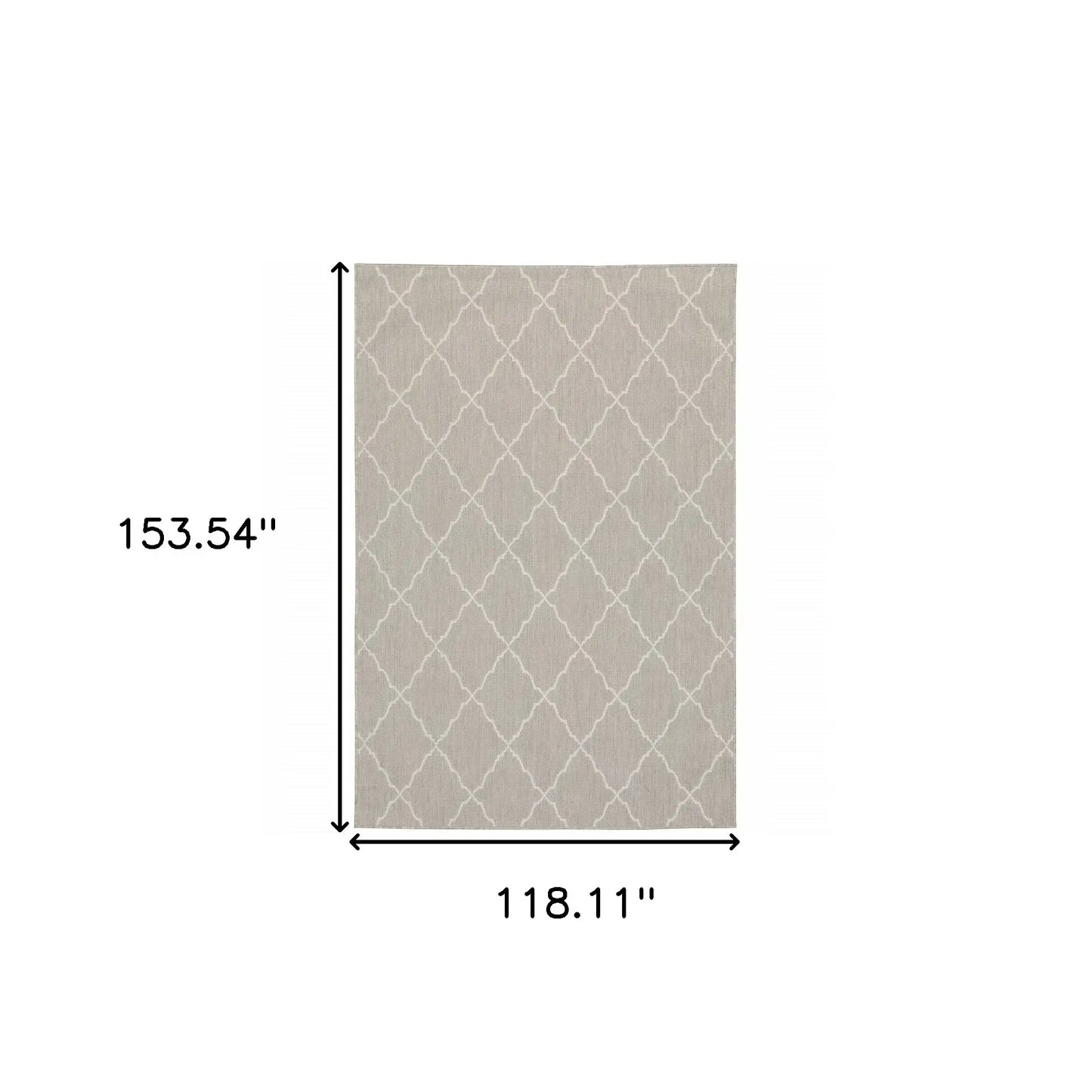 10' X 13' Gray and Ivory Indoor Outdoor Area Rug - Homeroots - Flyclothing LLC