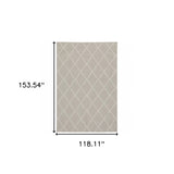 10' X 13' Gray and Ivory Indoor Outdoor Area Rug - Homeroots - Flyclothing LLC