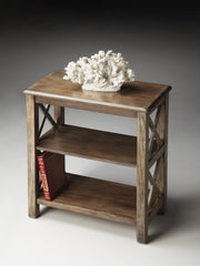 25" Brown Two Tier Standard Bookcase