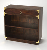 28" Dark Brown Two Tier Standard Bookcase With One Drawer - Homeroots