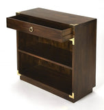 28" Dark Brown Two Tier Standard Bookcase With One Drawer - Homeroots