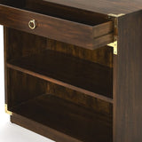28" Dark Brown Two Tier Standard Bookcase With One Drawer - Homeroots