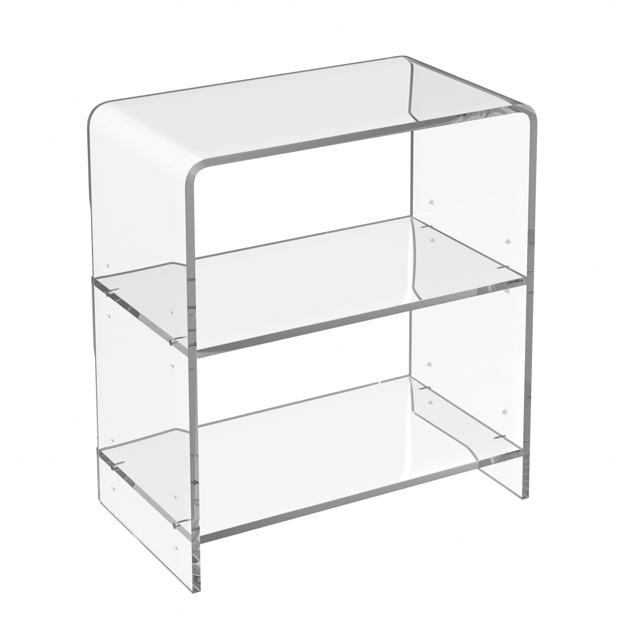 25" Clear Plastic Two Tier Bookcase - Homeroots