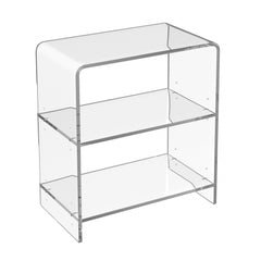 25" Clear Plastic Two Tier Bookcase - Homeroots