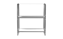 25" Clear Plastic Two Tier Bookcase - Homeroots