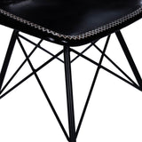 18" Black Faux Leather Side Chair - Homeroots - Flyclothing LLC