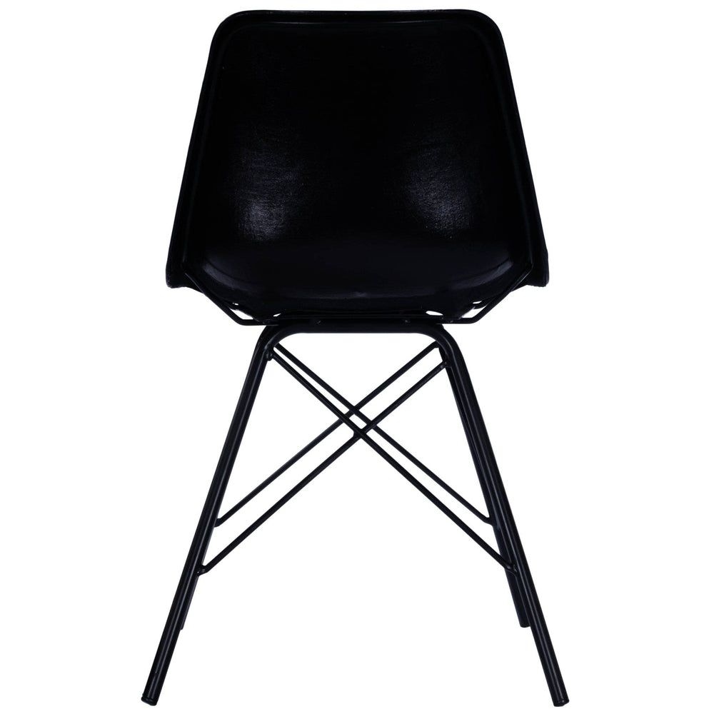 18" Black Faux Leather Side Chair - Homeroots - Flyclothing LLC