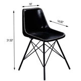 18" Black Faux Leather Side Chair - Homeroots - Flyclothing LLC