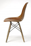 18" Brown And Copper Faux Leather Side Chair - Homeroots