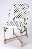 White And Brown Faux Rattan Dining Chair - Homeroots