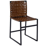 17" Brown And Black Faux Leather Side Chair - Homeroots - Flyclothing LLC