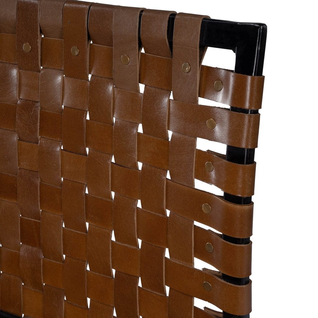 17" Brown And Black Faux Leather Side Chair - Homeroots - Flyclothing LLC