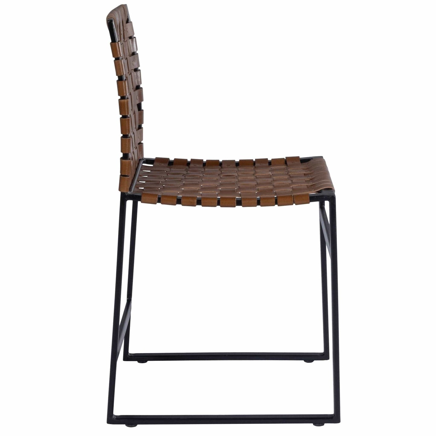 17" Brown And Black Faux Leather Side Chair - Homeroots - Flyclothing LLC