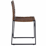 17" Brown And Black Faux Leather Side Chair - Homeroots - Flyclothing LLC