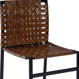 17" Brown And Black Faux Leather Side Chair - Homeroots - Flyclothing LLC