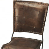 16" Brown Faux Leather Side Chair - Homeroots