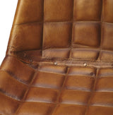 18" Brown Faux Leather Tufted Side Chair - Homeroots - Flyclothing LLC