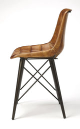 18" Brown Faux Leather Tufted Side Chair - Homeroots - Flyclothing LLC