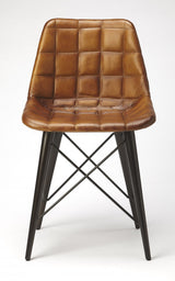 18" Brown Faux Leather Tufted Side Chair - Homeroots - Flyclothing LLC