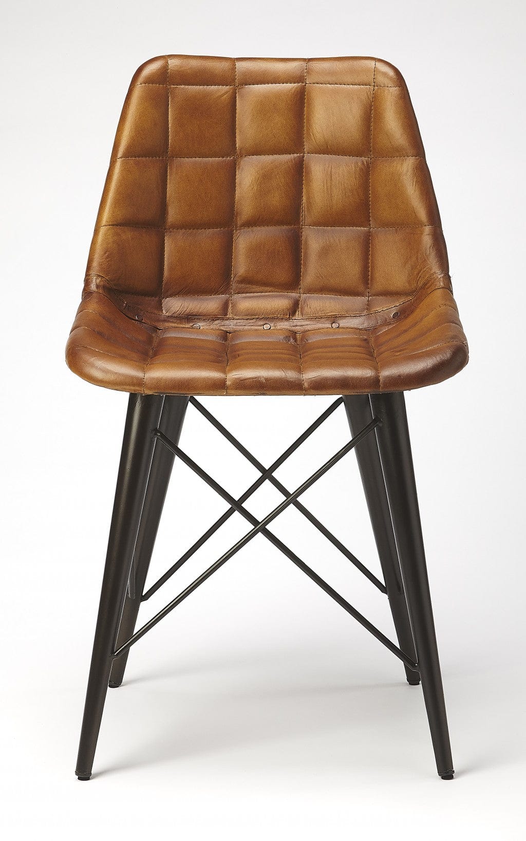 18" Brown Faux Leather Tufted Side Chair - Homeroots - Flyclothing LLC