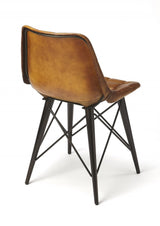 18" Brown Faux Leather Tufted Side Chair - Homeroots - Flyclothing LLC
