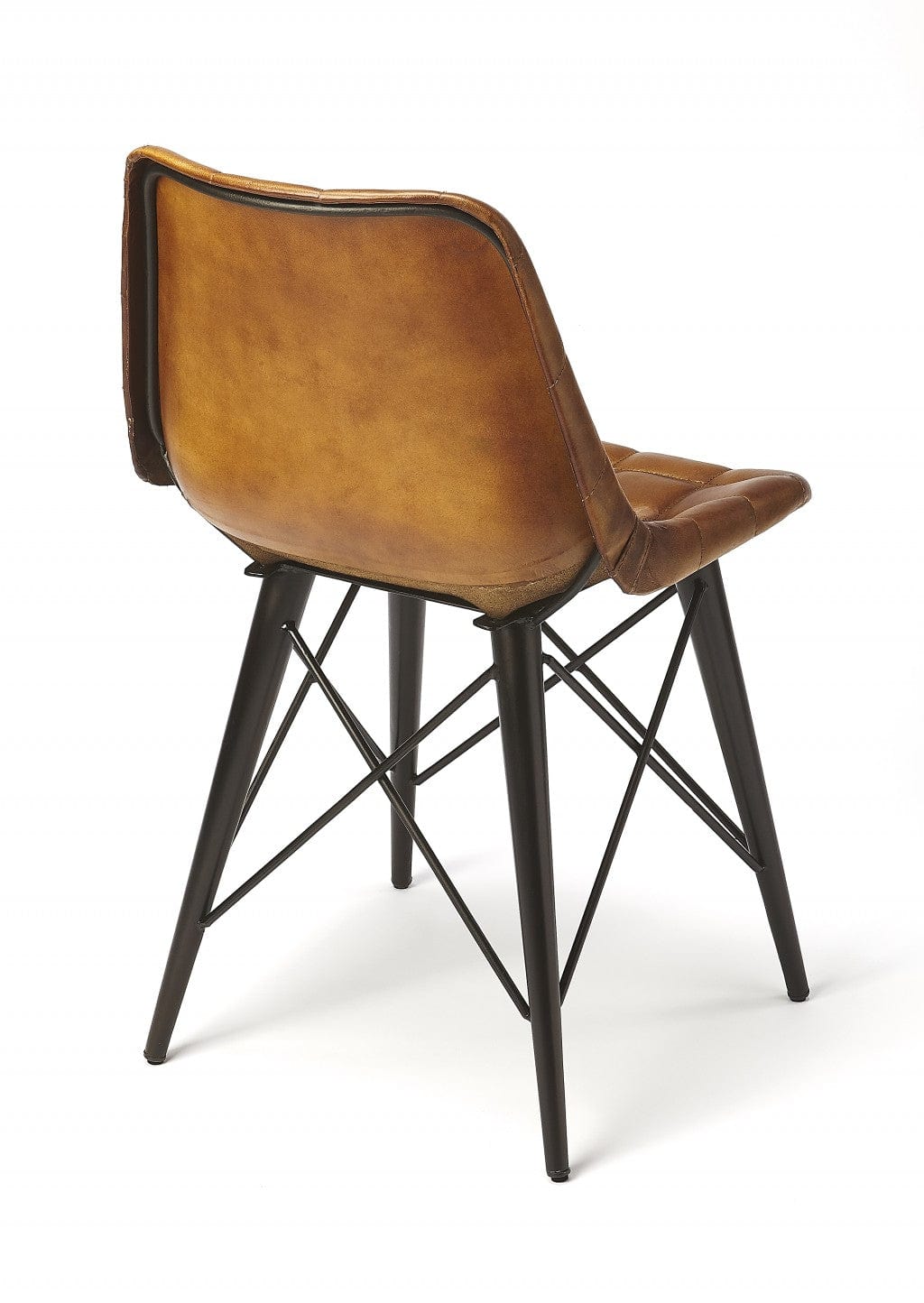 18" Brown Faux Leather Tufted Side Chair - Homeroots - Flyclothing LLC
