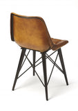 18" Brown Faux Leather Tufted Side Chair - Homeroots