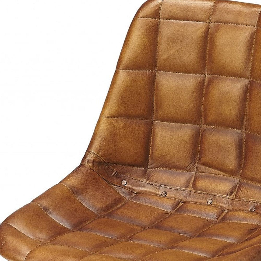 18" Brown Faux Leather Tufted Side Chair - Homeroots - Flyclothing LLC