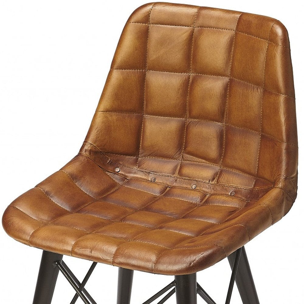 18" Brown Faux Leather Tufted Side Chair - Homeroots - Flyclothing LLC