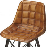 18" Brown Faux Leather Tufted Side Chair - Homeroots - Flyclothing LLC