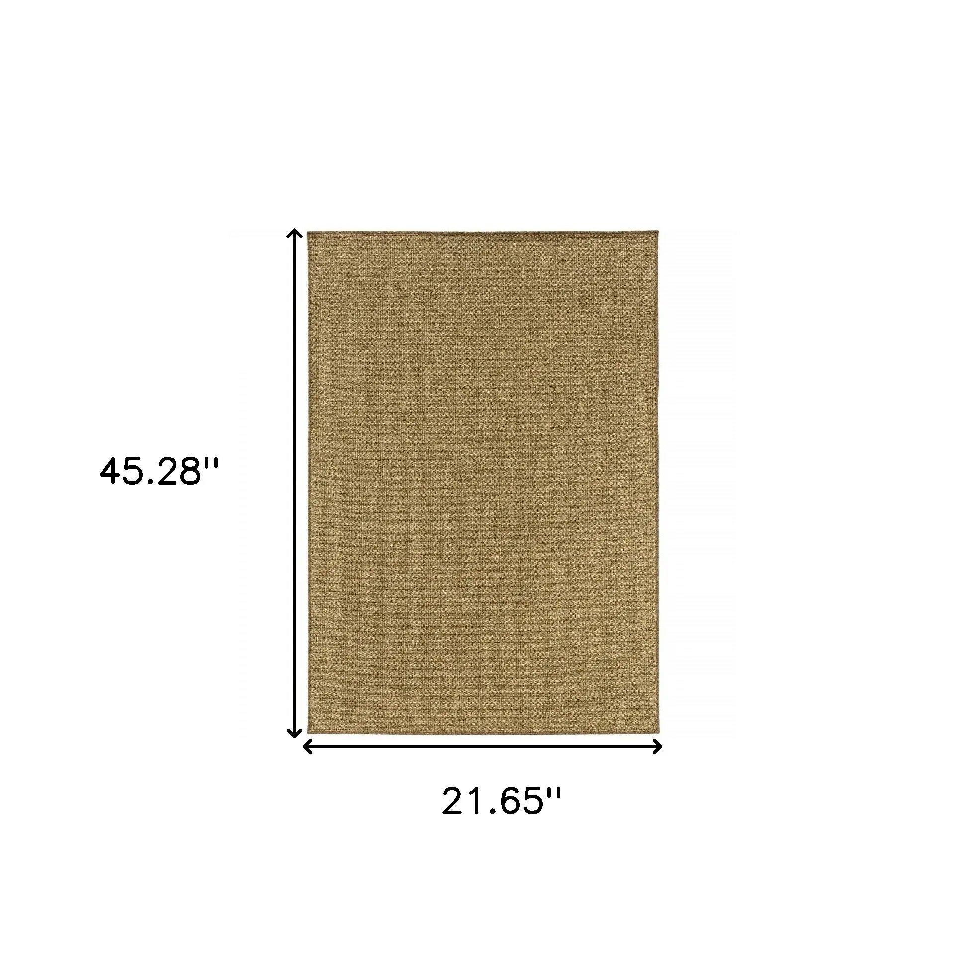 2' X 4' Tan Faux Seagrass Indoor Outdoor Area Rug - Homeroots - Flyclothing LLC