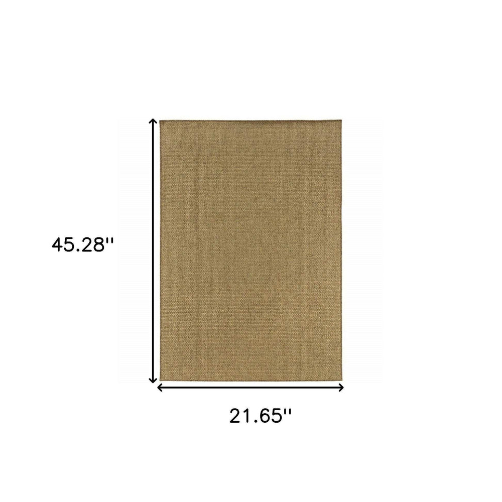 2' X 4' Tan Faux Seagrass Indoor Outdoor Area Rug - Homeroots - Flyclothing LLC