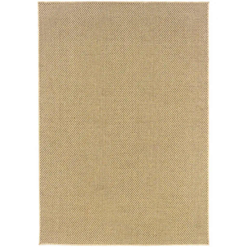 2' X 4' Tan Faux Seagrass Indoor Outdoor Area Rug - Homeroots - Flyclothing LLC