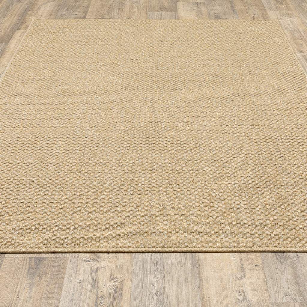 2' X 4' Tan Faux Seagrass Indoor Outdoor Area Rug - Homeroots - Flyclothing LLC