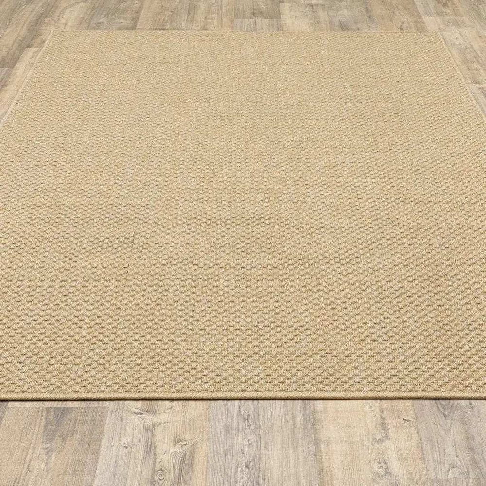2' X 4' Tan Faux Seagrass Indoor Outdoor Area Rug - Homeroots - Flyclothing LLC