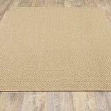 2' X 4' Tan Faux Seagrass Indoor Outdoor Area Rug - Homeroots - Flyclothing LLC