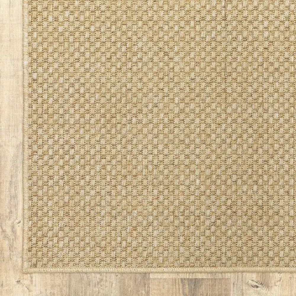 2' X 4' Tan Faux Seagrass Indoor Outdoor Area Rug - Homeroots - Flyclothing LLC