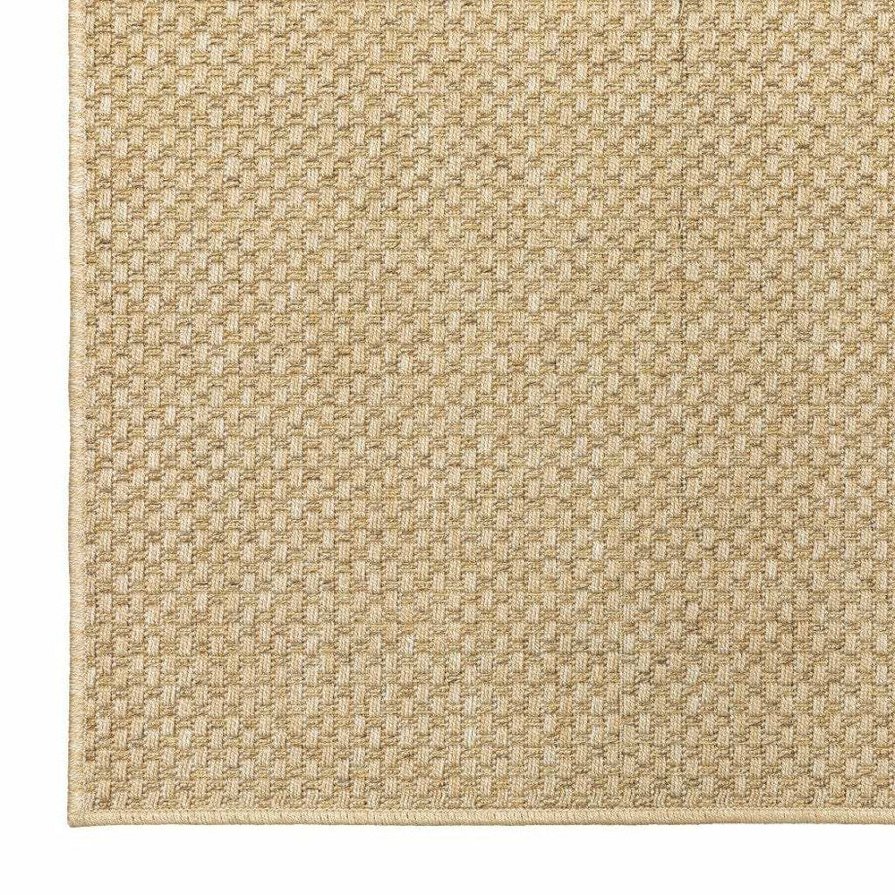 2' X 4' Tan Faux Seagrass Indoor Outdoor Area Rug - Homeroots - Flyclothing LLC