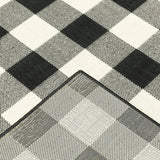 2' X 4' Black and Ivory Indoor Outdoor Area Rug - Homeroots
