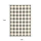 2' X 4' Gray and Ivory Indoor Outdoor Area Rug - Homeroots - Flyclothing LLC