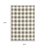 2' X 4' Gray and Ivory Indoor Outdoor Area Rug - Homeroots - Flyclothing LLC