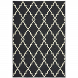 2' X 4' Black and Ivory Indoor Outdoor Area Rug - Homeroots