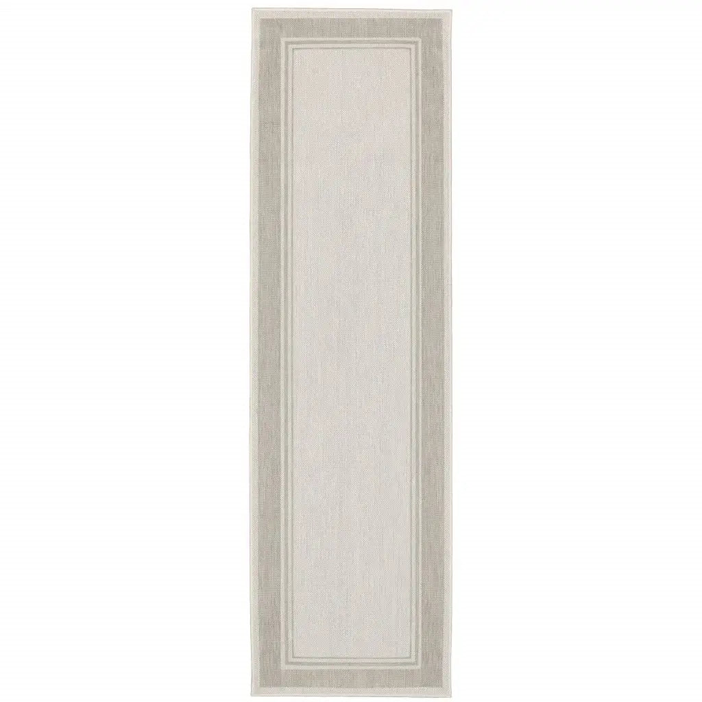 Gray and Ivory Indoor Outdoor Area Rug - Homeroots - Flyclothing LLC